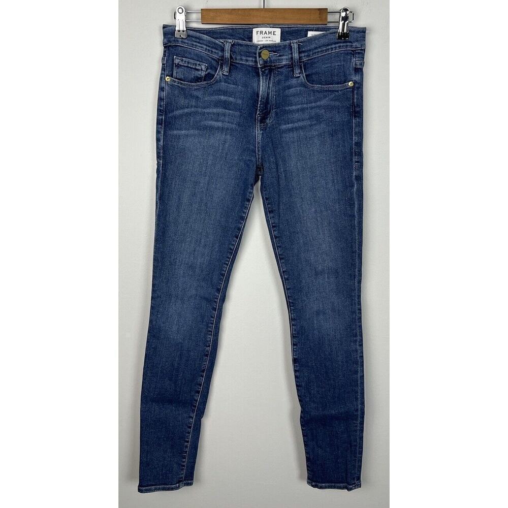 FRAME Le Skinny de Jeanne Crop Distressed Denim Jeans Size 28 LSJ899 Cotton Wm’s